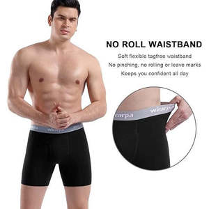 Calzoncillos Bóxer de Algodón Elástico para Hombre, Corte Clásico, Tejido de Punto, Sin Etiqueta, Paquete de 4, Fabricación OEM - Product Image 4