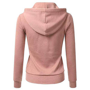 2025 nouveauté Logo personnalisé brodé 100% coton biologique fermeture éclair à capuche pour les femmes respirant bouffée impression pour l'automne - Product Image 5