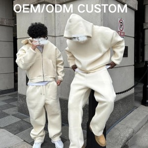 Custom Baggy Sweatsuits Men Oversized Blank Heavyweight High Quality Hoodie and <b>Sweatpants</b> Hoodie <b>Set</b> Tracksuit for Men - Product Image 2