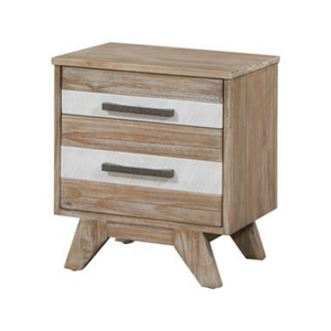 Mesa de Noche de Madera de Pino Natural con 2 Cajones, Gabinete de Almacenamiento para Dormitorio, Mueble Rústico Moderno con Diseño Contemporáneo - Product Image 6