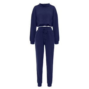 Ensemble 2 pièces de survêtement unisexe pour homme et femme automne-hiver oversize Fit Gym Jogging Heavyweight Solid Sweatpants Hoodie Patch Short pour homme et femme - Product Image 1