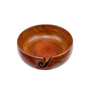 Bol à laine en bois de palissandre marron fait main, grand format, portable, outil de tricot pour travaux d'aiguille, cadeau de fête des Mères, de Noël, décoration et utilitaire - Product Image 1