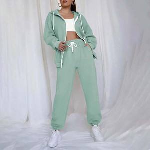 Ensemble de survêtement pour homme en molleton 100% coton de haute qualité, imprimé, hiver, fermeture éclair, sweat-shirt à capuche, pantalon de jogging, tenue streetwear tendance - Product Image 5