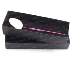 Espejo de belleza con forma de media luna profesional de alta calidad, espejo de extensiones de pestañas de mano multicolor, acero inoxidable puntiagudo - Product Image 6