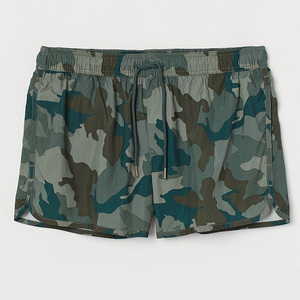 Shorts de jogging décontractés en coton pour hommes, taille mi-haute, cordon élastique, poches zippées, motif uni, coupe-vent, respirant, service OEM - Product Image 3