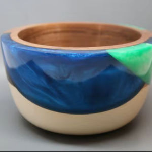 Tazón de resina de madera moderno, pieza central rústica artesanal, pieza de exhibición de cocina elegante para el hogar - Product Image 1