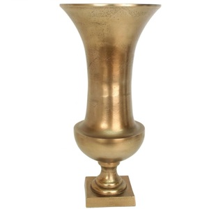 Best Selling Gold Plated Aluminum Tall Flower Vase Luxury Metal Elegant Look Vase for Wedding Floor Decoration - Product Image 1