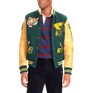 Veste d'hiver en gros Top vente en ligne Meilleur prix Veste Lettermen Service OEM Veste Lettermen quantité minimale de commande bas teint uni - Product Image 4