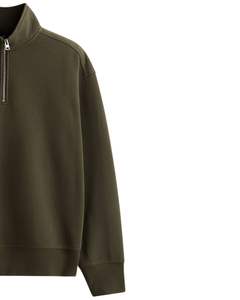 เสื้อสเวตเชิ้ตผ้าฟลีซสีเขียวแบบซิปครึ่งตัวสำหรับผู้ชาย ฤดูหนาว อุ่น นุ่ม คอสูง สวมใส่สบาย ทรงหลวม แขนยาว แฟชั่น เสื้อพูลโอเวอร์ - Product Image 3