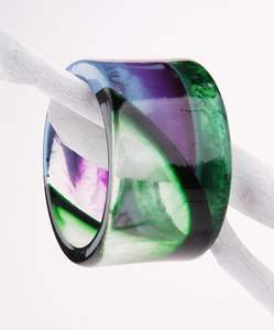 Usando joyería resina acrílico pulsera brazalete exagerado deslumbrante Multicolor ancho Irregular cuadrado acrílico pulseras para - Product Image 5