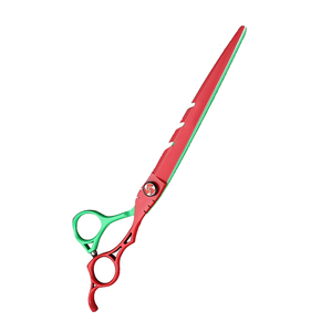 Wholesale Pet Grooming <b>Scissors</b> Red And Green Color Coated Stainless Steel <b>Dog</b> Grooming <b>Scissors</b> With Logo - Product Image 2