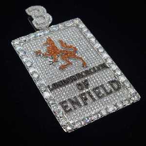 จี้เงินแท้ 925 ชุบโรเดียม ประดับโมอิสซาไนต์ สร้อยคอแบบมีโลโก้ สไตล์ฮิปฮอป ปรับแต่งได้ตามต้องการ - Product Image 6