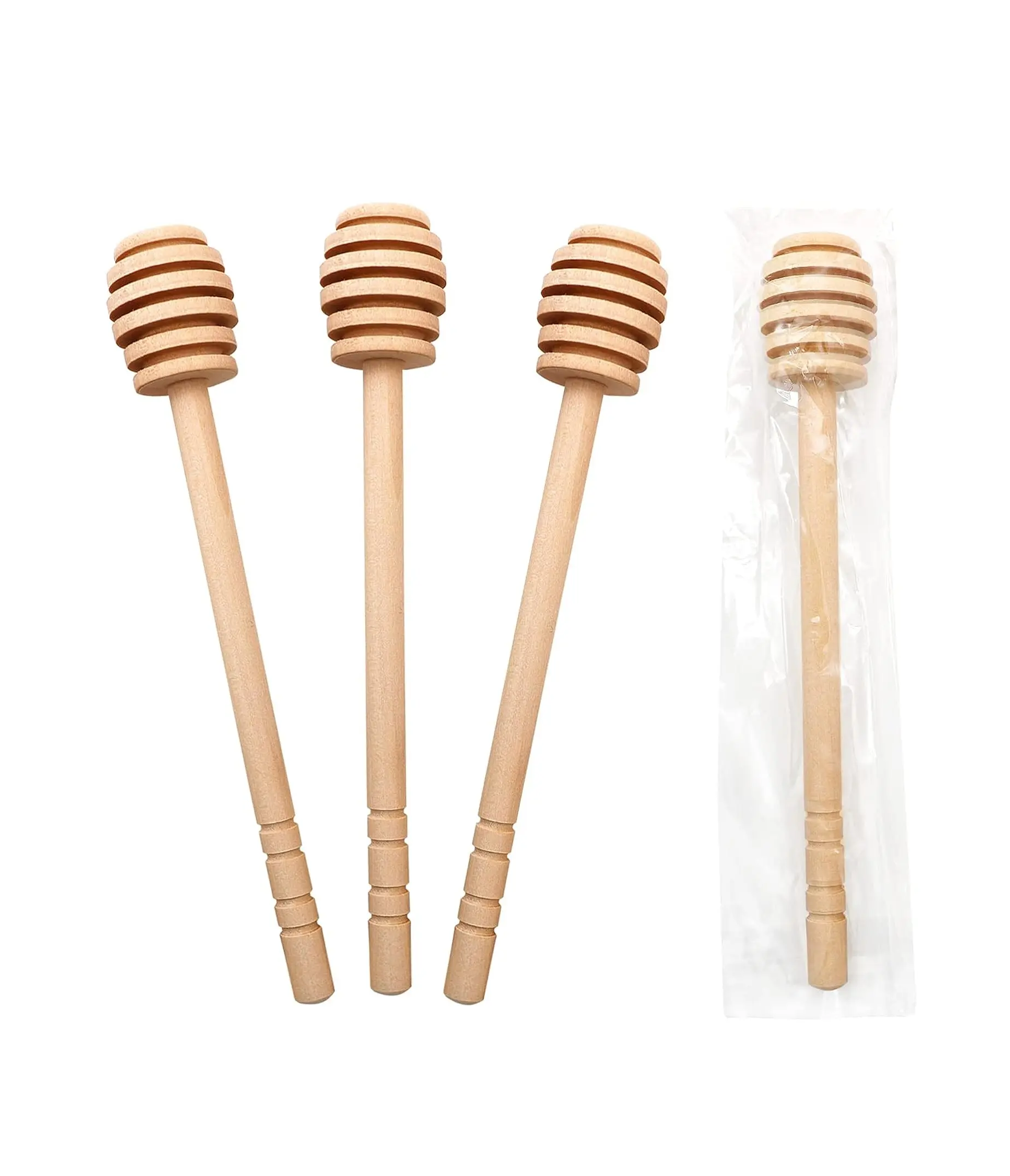 20 pezzi bastoncino di miele in legno bastoncino per agitatore avvolto singolarmente da 6 pollici bastoncini per bacchetta di miele per barattolo di miele