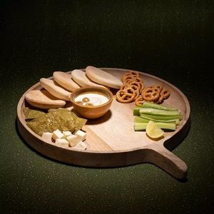 Plateau rond en bois d'acacia prix de gros assiette de service décorative en bois faite à la main cuisine et restaurants - Product Image 2