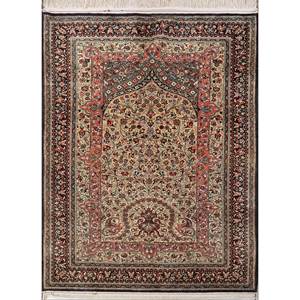 Alfombra Gulmarg Moderna con Estampado Floral, Tejida a Mano, de Viscosa, Poliéster y Nailon, Rectangular, Modelo Pae-6091 - Product Image 1