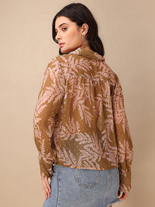 Impreso Púrpura Abstracto Impreso Cuello Mangas completas Cómodo Casual Top - Product Image 6