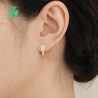 Boucles d'oreilles Betterstar en or jaune 14K 18K avec diamant de laboratoire taille poire certifié IGI, serti clos, 0,615 ct D VVS CVD HPHT pour femme