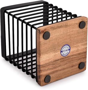 Iron & Acacia Wood Fork, Knife and <b>Spoon</b> holder Metal Iron cutlery holder Wooden Cutlery holder for dining <b>table</b> cutlery stand - Product Image 3