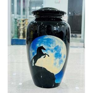 Urne souvenir d'animaux de crémation noire pour cendres urne en métal pour cendres humaines urnes funéraires de luxe pour cendres humaines adultes taille personnalisée - Product Image 5