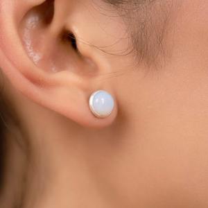 Pendientes de tuerca de estilo bohemio hechos a mano, joyería de plata de ley 925, pendientes de tendencia de piedras preciosas de ópalo, joyería para mujer, regalo para ella - Product Image 3