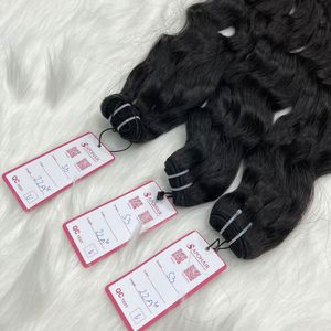 Envío listo Natural ondulado crudo virgen cutícula alineada cabello producto caliente mechones de cabello humano chino extensiones de Clip negro Natural - Product Image 4