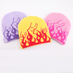 Fait sur mesure de haute qualité revers tricoté chaud hiver bonnets chapeaux Logo personnalisé broderie impression numérique plage scénique Applicable - Product Image 1