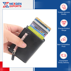 Fabricant leader, excellente qualité, taille personnalisée, haute durabilité, portefeuille court pour homme en PU, fermeture à bouton, doublure en polyester - Product Image 2