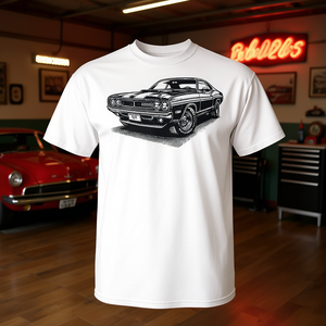 T-Shirt Classica American Muscle Car Retrò Anni '60 '70 per Appassionati di Auto - T-Shirt Promozionale Vintage per Amanti delle Auto - Product Image 3
