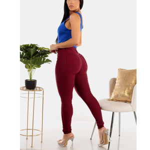 Conception personnalisée Top Vente Femmes Pantalon Raccord Pantalons Décontractés de Haute Qualité Pantalons Longs Bas Haut Slim Taille Haute De BD - Product Image 2