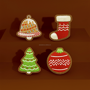 Classic Holiday Icons Embroidered Applique Patches for Bags - Product Image 1