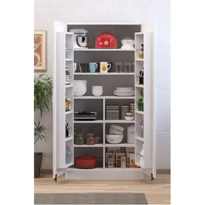 ELLNAZ Elena Pantry Cabinet White-Walnut Multi-Purpose Cabinet Useful 2023 New Model Kitchen Cabinets
