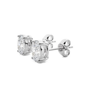 Oval Cut Diamond Earring <b>Tops</b> in 18K <b>Gold</b>-1 Carat Engagement Jewelry by ATYANTA JEWELS - Product Image 3