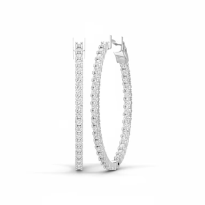 Pendientes de Aro con Diamantes 'Infinite Sparkle' de Diseño Interior y Exterior para Mujer - Product Image 1