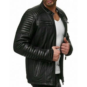 Veste en cuir d'hiver pour hommes de qualité supérieure haut de gamme à motif solide haute conception à la mode nouveau Style décontracté approvisionnement en gros - Product Image 2