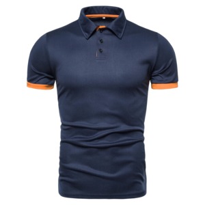 Camisas PoloT de punto de moda para hombre, Jersey de punto a rayas a la moda de verano 2025, camisetas Polo de punto a rayas de retales Vintage para hombre - Product Image 1