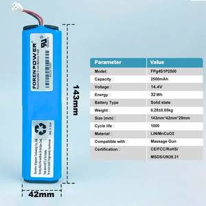Forenpower Custom Battery Pack 14.4V 2500mAh 32Wh Rechargeable Lithium Battery for <b>Massage</b> Gun - Product Image 2