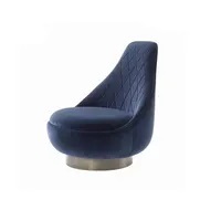 Fauteuil en cuir gris moderne, réglable, confortable et luxueux pour salon, hôtel, restaurant et café - Product Image 4