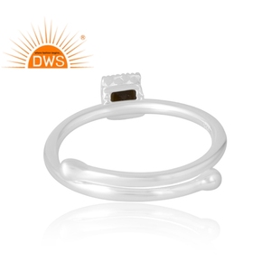 Último diseño 925 plata esterlina oro Natural brillo obsidiana anillo de piedras preciosas diseño personalizado joyería para mujer regalo para ella - Product Image 2