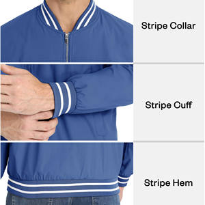 Blouson aviateur d'hiver décontracté en satin pour hommes veste d'université athlétique brodée en tissu satiné de décoration à boutons en polyester pour hommes - Product Image 5