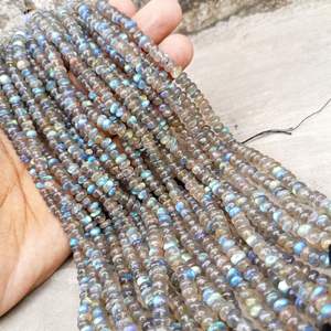 Natural Labradorite Smooth Rondelle Gemstone Beads Strands <b>String</b> 5-6mm Loose Beads Lot for Jewelry Necklace <b>Bracelet</b> Making - Product Image 6