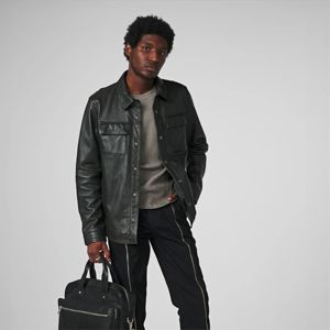 Veste en cuir vintage noire pour homme avec boutons Manteau en cuir boutonné classique pour un look rétro intemporel, veste parfaite pour homme - Product Image 5