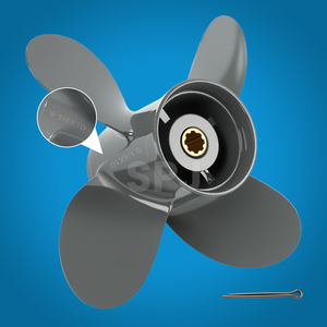 Hélice OEM à 4 pales 9 1/4*10 pour moteur <span class=keywords><strong>hors</strong></span>-<span class=keywords><strong>bord</strong></span> en aluminium <span class=keywords><strong>Honda</strong></span> BF8 /9.9/<span class=keywords><strong>15</strong></span>/20 HP 4 temps, 8 cannelures RH - Product Image 3