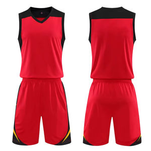 Uniformes de basket-ball en sergé XXXL unisexe à séchage rapide Maillots en V grande taille personnalisables et respirants pour adultes - Product Image 6