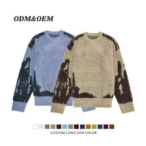 Elegante suéter de mohair ligero y transpirable anticontracción para hombres con estilo urbano de acabado limpio a medida - Product Image 2