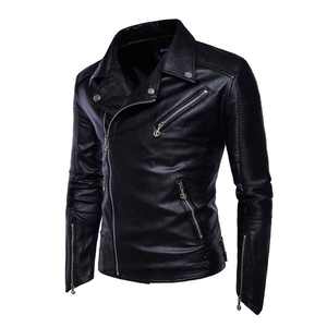 Chaqueta de cuero ligera con estilo hecha a medida para hombre, tela exterior de alta calidad con cuello levantado, ropa de invierno de calle alta a la moda fresca - Product Image 2