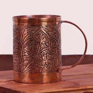 Antique Polished 12oz 16oz Copper Mug with hammered finishing Customized Design Cocktail Moscow Beer Mug custom logo copper mug - Product Image 2