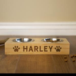 <b>Dog</b> and cat wooden <b>dog</b> <b>bowl</b> <b>stand</b> sustainable wood holder for pet feeding <b>bowls</b> export from Vietnam - Product Image 2
