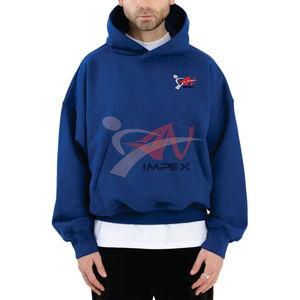 Sudadera con Capucha Corta para Hombre de Alta Calidad, 100% Algodón, Transpirable, Lisa, con Corte Holgado y Ajuste Cuadrado, 500GSM, Cuello con Capucha Grueso - Product Image 5