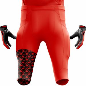 Uniforme de fútbol americano para hombre, Jersey y pantalones naranjas y negros personalizados, aparejos de sarga, ropa deportiva duradera transpirable, kit al por mayor - Product Image 6