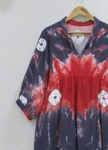 Robe midi bohème d'été pour femmes et filles, col en V, fermeture à cordon, écologique, 100% coton, tissée à motifs floraux, respirante - Product Image 5